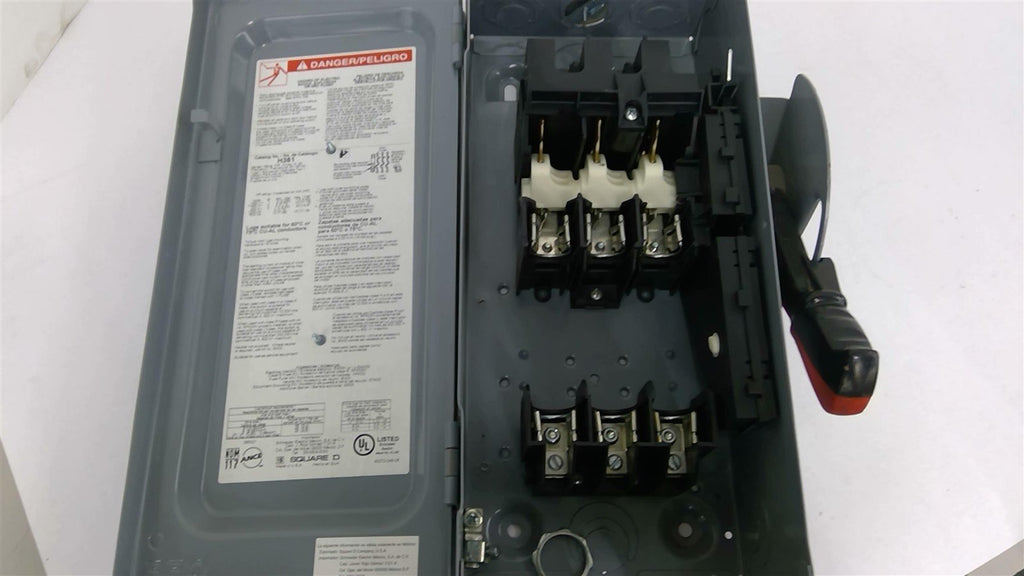 Square D H361 Fusible Safety Switch 30 Amp 600 Volts