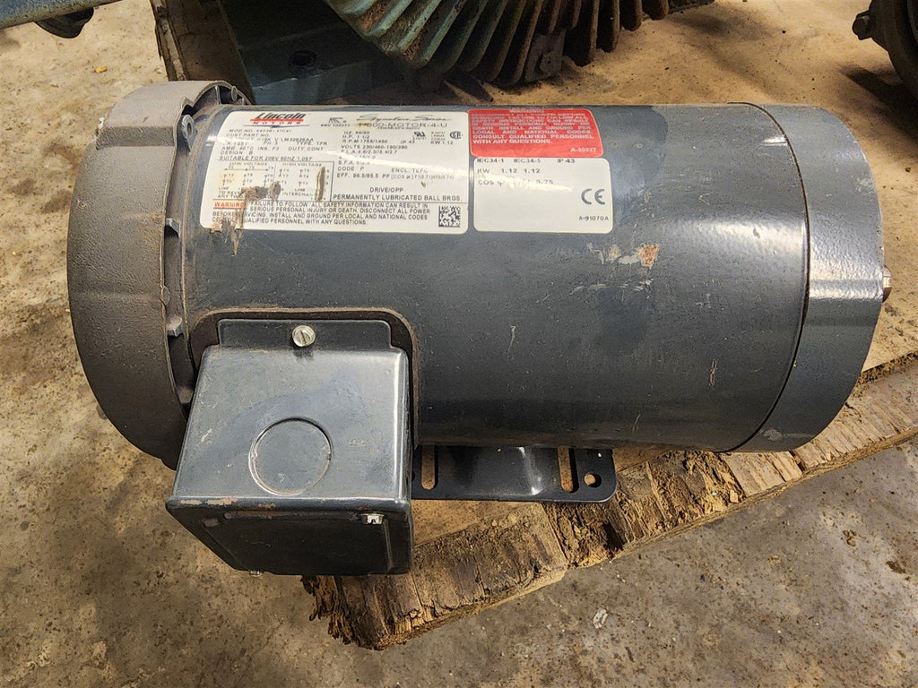 Lincoln LM32825AA 1 1/2 HP 1800RPM 4P 3PH 230/460V 145T AC Motor