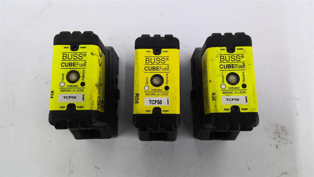 Bussmann TCF50 Cube Fuse 600 Vac Lot Of 3