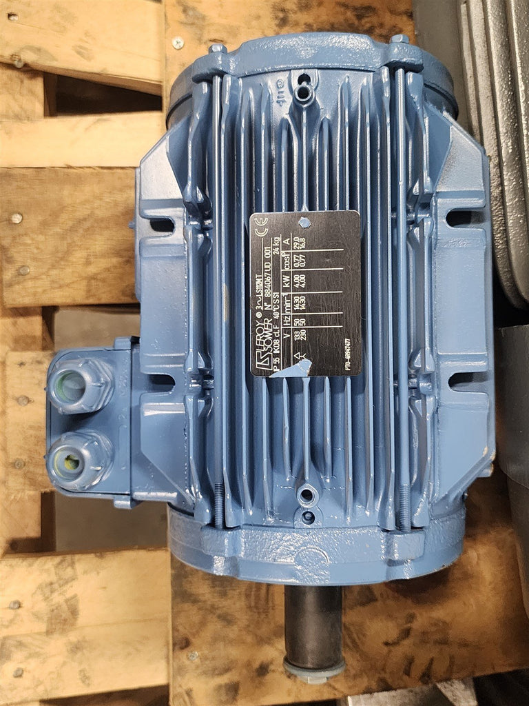 Leroy Somer 4kW 1800RPM 4P 3PH 230V AC Motor16.8 Amps
