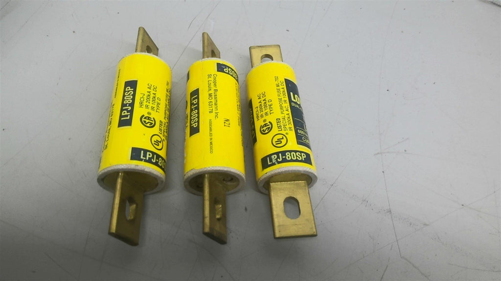Buss Low Peak LPJ-80SP Fuse 80 Amp Lot Of 3