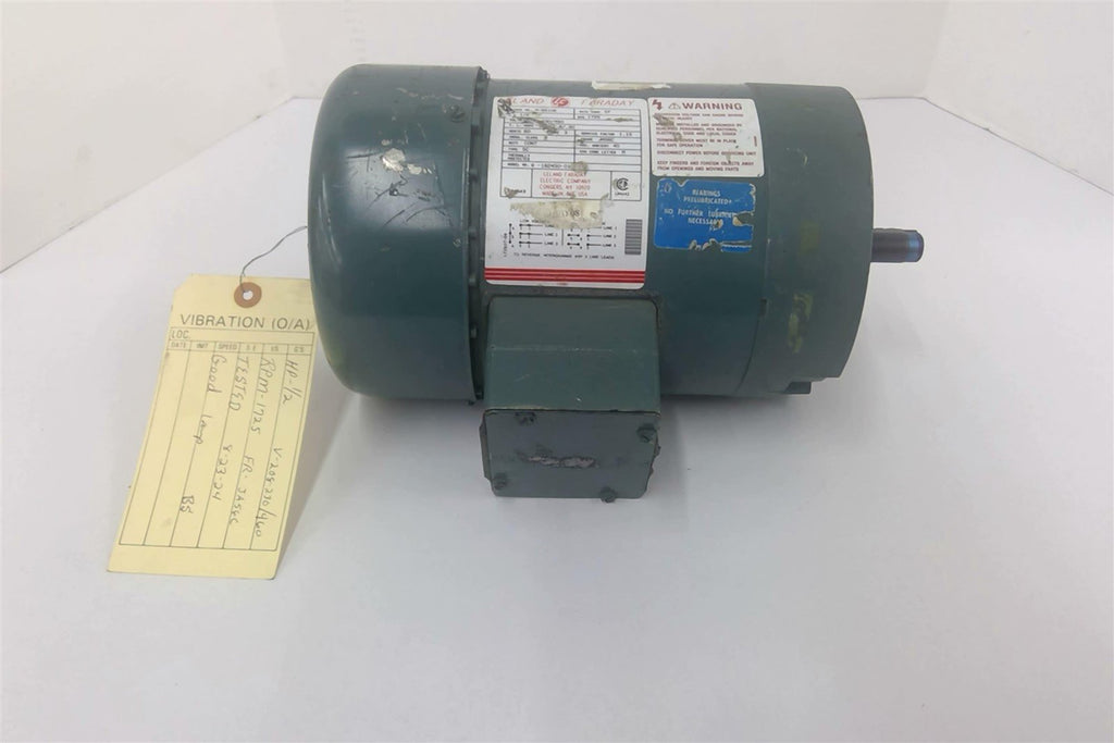 Leland Faraday 8-182450-01 1/2 Hp AC Motor 1800 Rpm 4P 3Ph 208-230/460V 60Hz