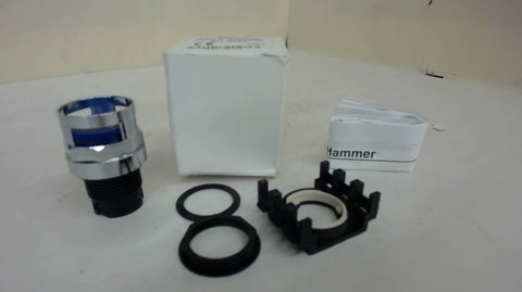 EATON / CUTLER-HAMMER E22TX6 25MM BLUE ILLUMINATED PUSHBUTTON WITH SHROUD