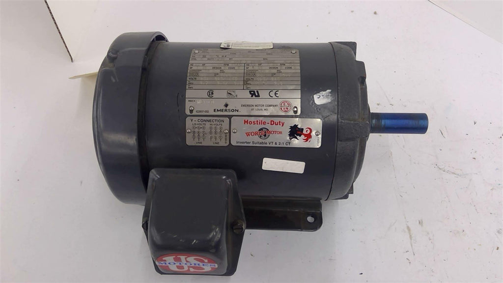 Hostile Duty H1E3D 1 HP AC Motor 1200 RPM 6P 3PH 145T F 460/230 V TE ENCL 60HZ