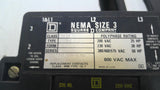 Square D 8535 SEC-1 Nema Size 3 Starter 460 Volts 50 Hp 120 V Coil