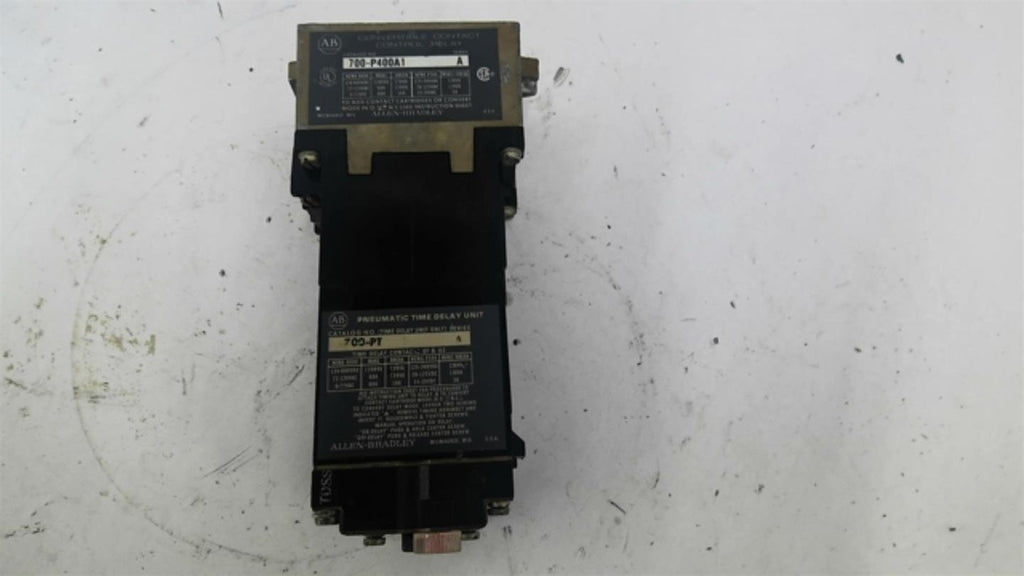 Allen Bradley 700-P400A1 Control Relay W 700-PT Time Delay
