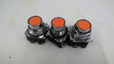 Cutler-Hammer 10250T/91000T Orange Pushbutton Lot of 3