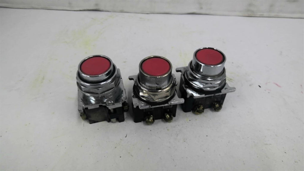 Cutler-Hammer 10250T/91000T Red Pushbutton Lot of 3