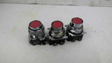 Cutler-Hammer 10250T/91000T Red Pushbutton Lot of 3