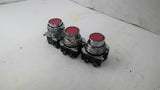 Cutler-Hammer 10250T/91000T Red Pushbutton Lot of 3