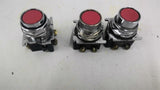 Cutler-Hammer 10250T/91000T Red Pushbutton Lot of 3