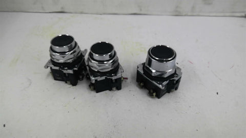 Cutler-Hammer 10250T/91000T Black Pushbutton Lot of 3