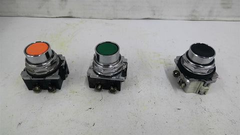 Cutler-Hammer 10250T/91000T Mixed Color Pushbuttons Lot of 3