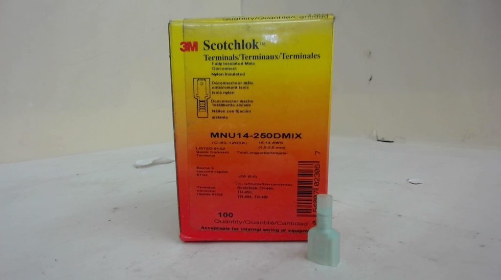 Box Of About 100 Scotchlok Mnu14-250Dmix Terminal Quick Connect, 16-14 Awg