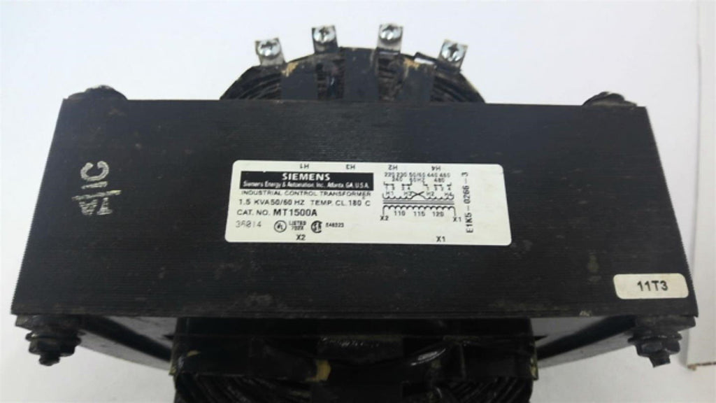 Siemens MT1500A Transformer 1.5 KVA 240 480 Pri 110 120 Sec Volts