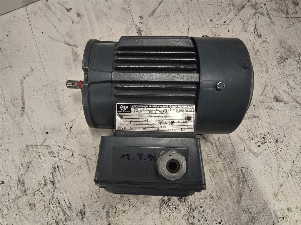 Greiffenberger F153895-002 .12kW AC Motor 3600RPM 2P 3PH FR-56 230/460V TEFC