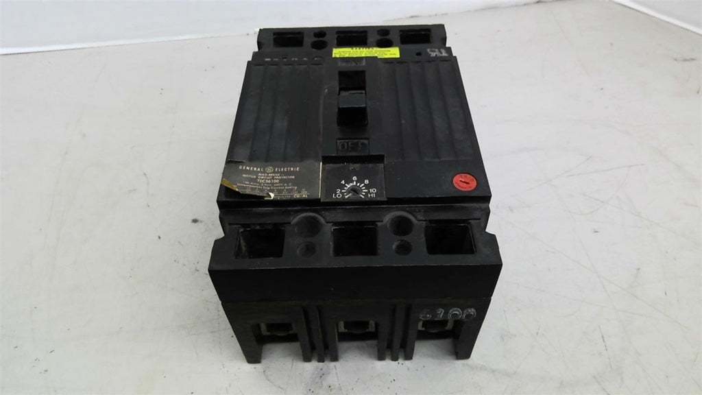 General Electric TEC36100 Circuit Breaker 100 Amp 600 Volts 3 Pole
