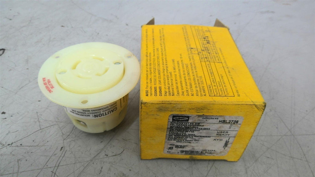 Hubbell HBL2736 Flanged Twist-Lock Receptacle 3 Phase 30A