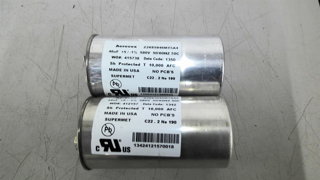 Aerovox Z26S5846MT5A4 Capacitor 46UF 580 Volts Lot Of 2