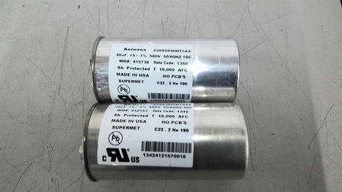 Aerovox Z26S5846MT5A4 Capacitor 46UF 580 Volts Lot Of 2