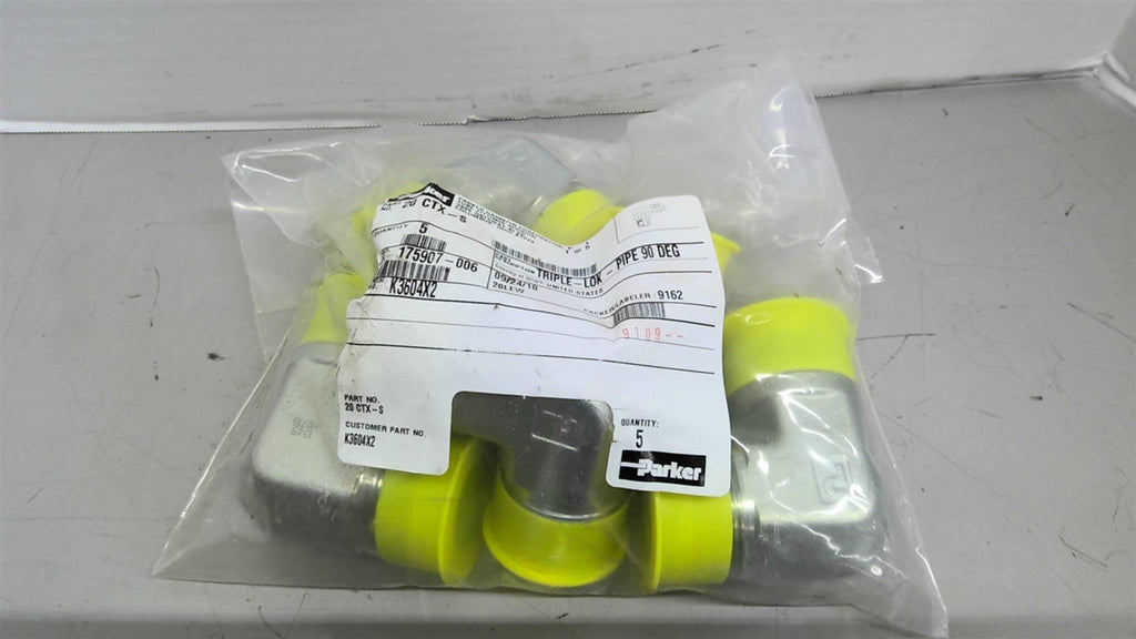 Parker 20 CTX-S Triple-Lok Pipe 90 Degrees Pack of 5