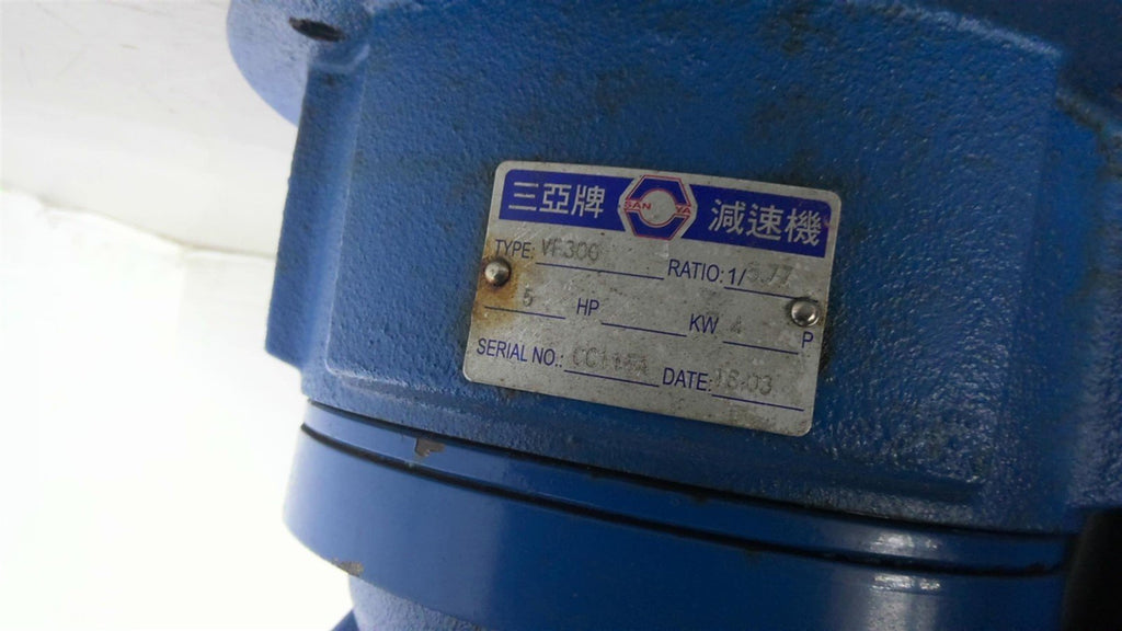 San YA VF300 Gear Reducer 5.77:1 Ratio 5 Hp 1" Input
