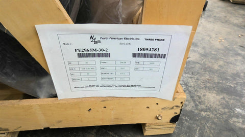 North American PE286JM-30-2 30HP AC Motor 3600 PRM 2P 3 Phase 286JM TEFC