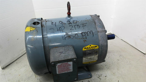 Baldor M3703 5HP AC Motor 1800 RPM 4P 3 Phase 215 208-230/460V TEFC 60HZ