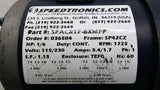 SpeedTronics SPACRTF-BXMPP 1/6hp AC Motor 1800rpm 4p Single Phase 42CZ 115/230 V