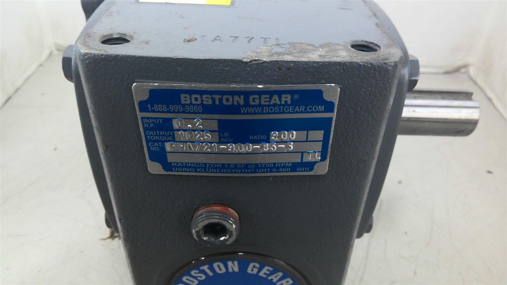 Boston Gear FWA721-300-B5-6 Gear Reducer 300:1 Ratio 0.2 Input Hp