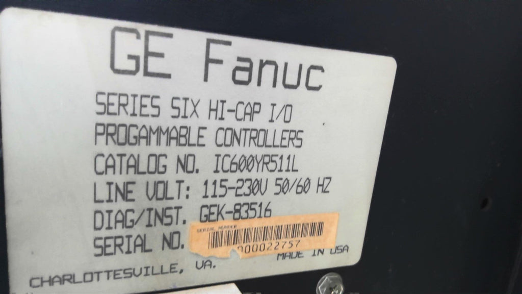 GE Fanuc IC600YR511L Controllers Cage 115-230 Volts