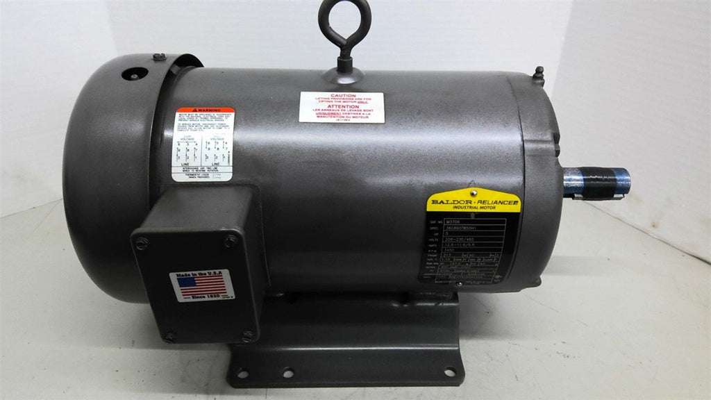 Baldor M3706 5HP AC Motor 3600RPM 2P 3PH 213 208-230/460V TEFC 60HZ