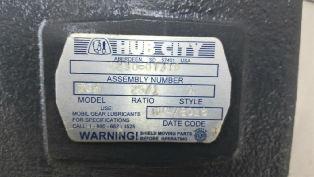 Hub City 0230-07376 25:1 Ratio Inline Gear Reducer Model 235