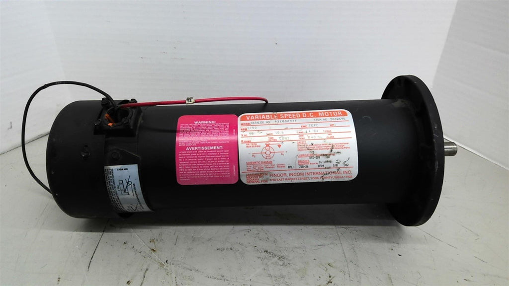 Fincor 9310009TF 1 HP DC Motor 1800 RPM 4p 90v TEFC