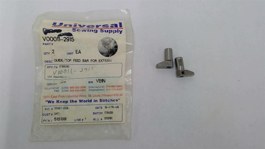 Universal Sewing V00011-2915 Guide/Top Feed Bar For EXT5200 Lot of 2
