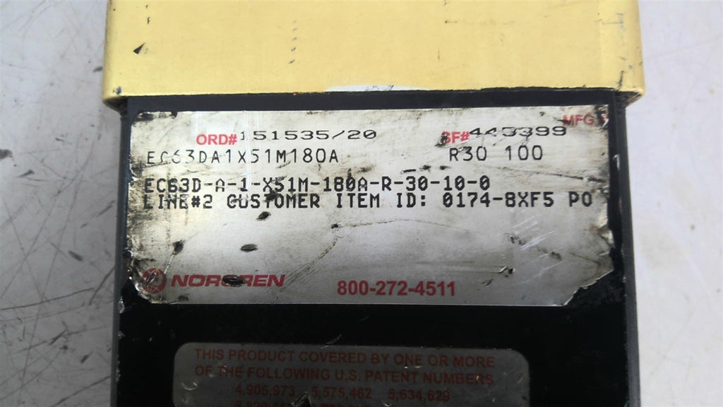 Norgren EC63DA1X51M180A R30 100 Power Clamp