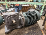 Reliance P18G1123F 3HP AC Gear Motor 230/460V 1800RPM 4P 3PH TEFC 10:1 Ratio