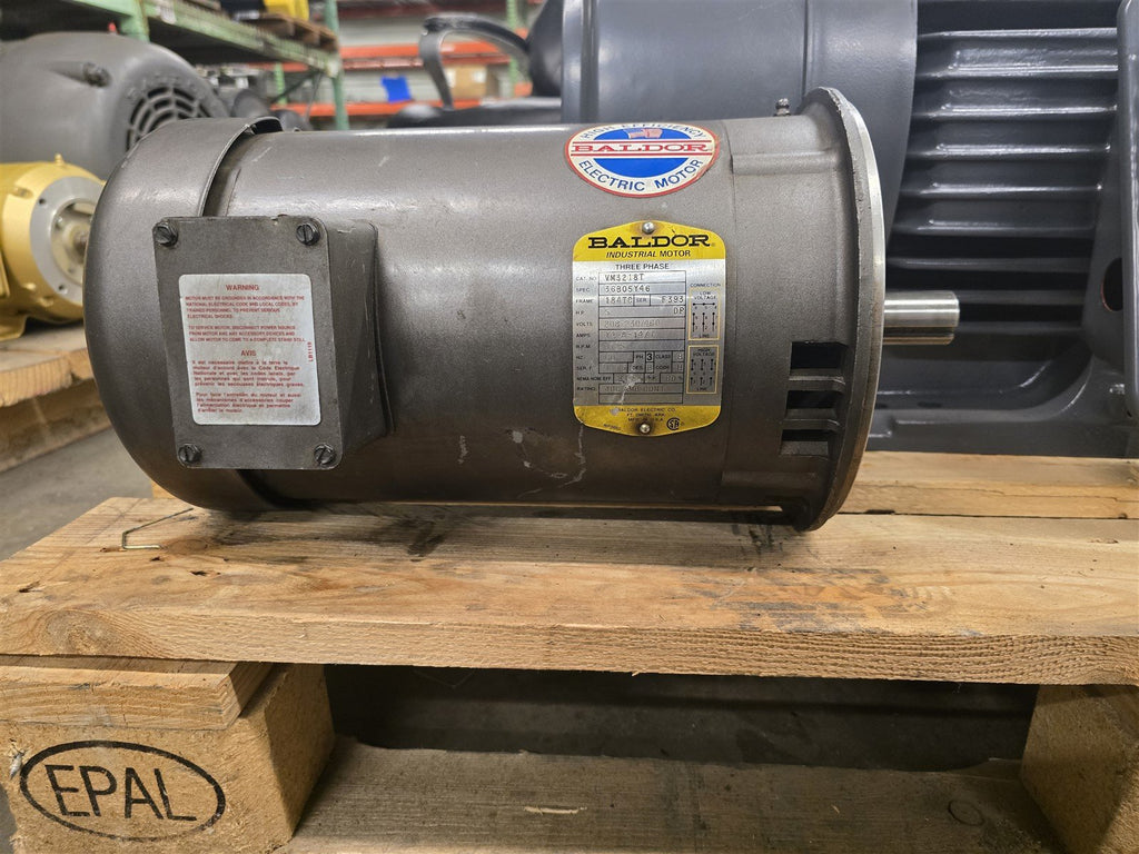 Baldor VM3218T 5HP AC Motor 1800RPM 4P 3Ph 184TC 208-230/460V DP 60Hz