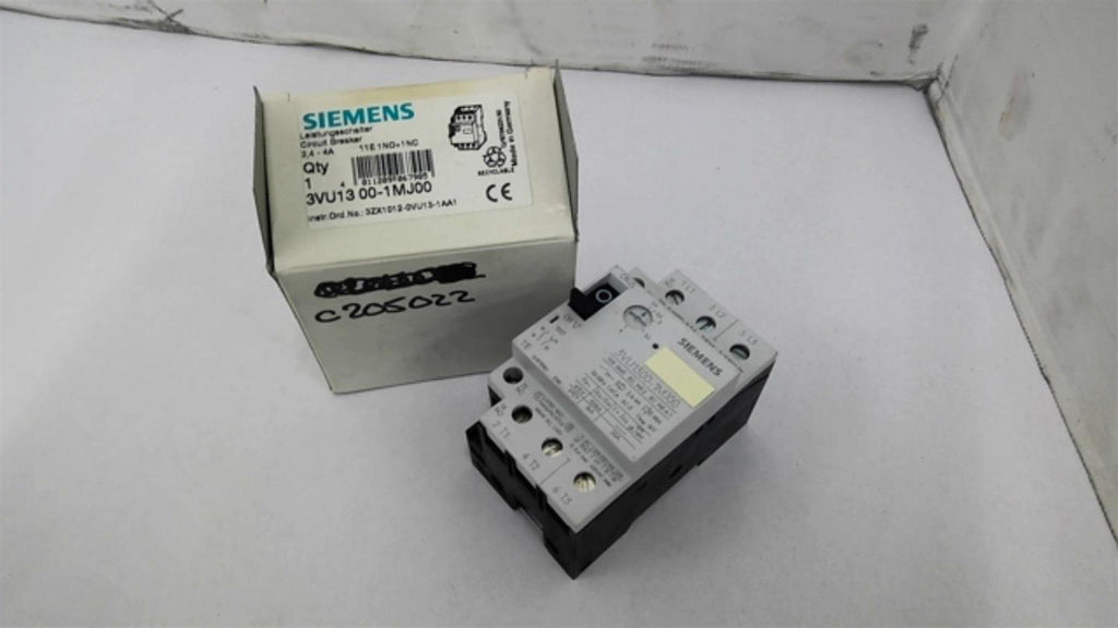 Siemens 3VU13 00-1MJ00 Breaker 2.4-4 Amps