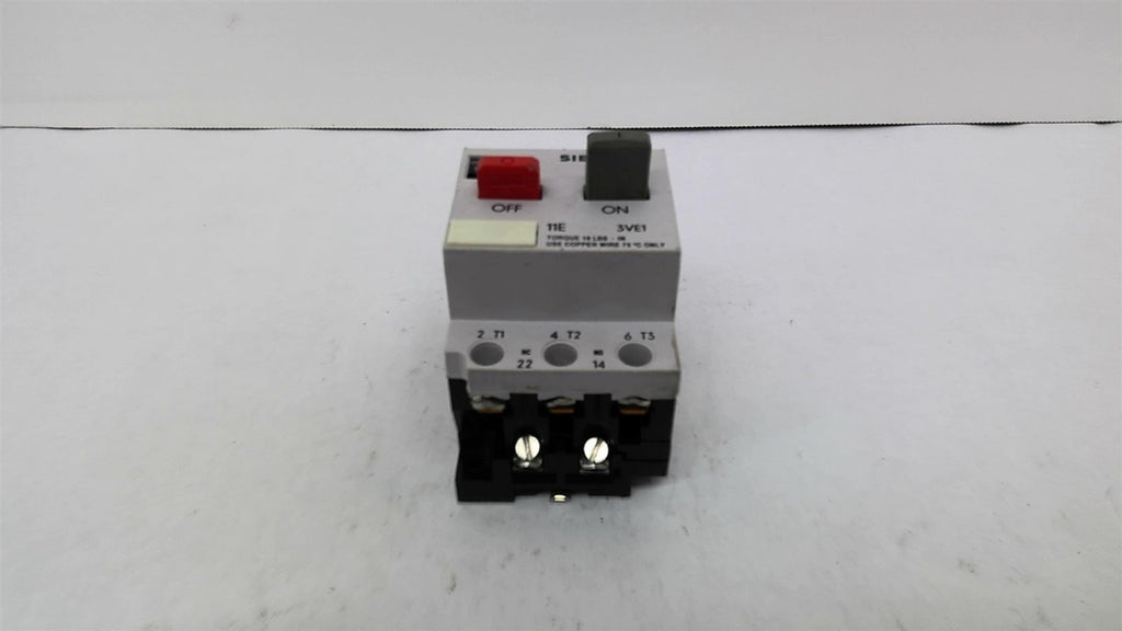 Siemens 3VE1010-2L Manual Motor Starter Protector 6.3-10 Amp