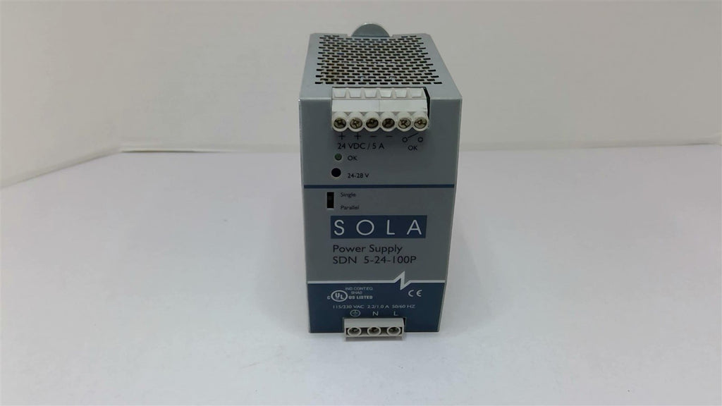 Sola SDN 5-24-100P Power Supply 115/230VAC 2.2/1.0A 50/60HZ