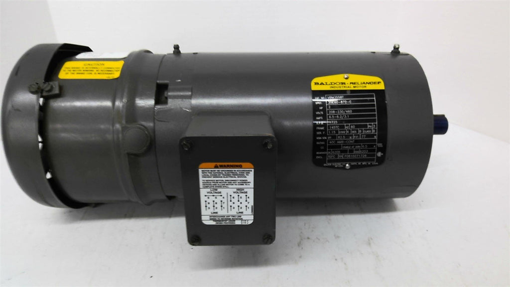 Baldor VBM3558T Brake Motor 2hp 208-230/460v 1800rpm 208-230/460v