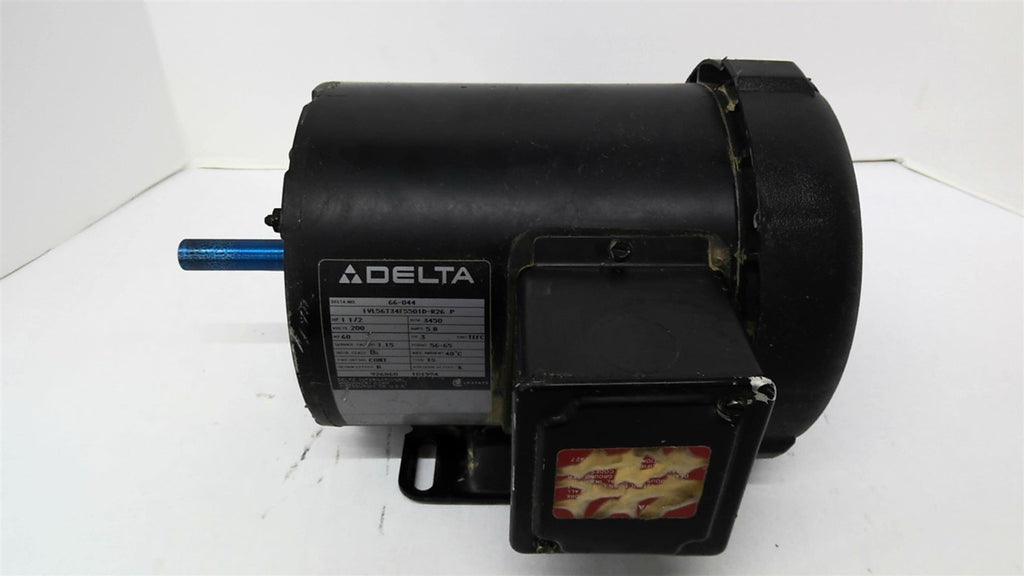 Delta 1VL56T34F5501D 1.5hp AC Motor 3600rpm 2p 3ph 56-65 200v TEFC 60hz