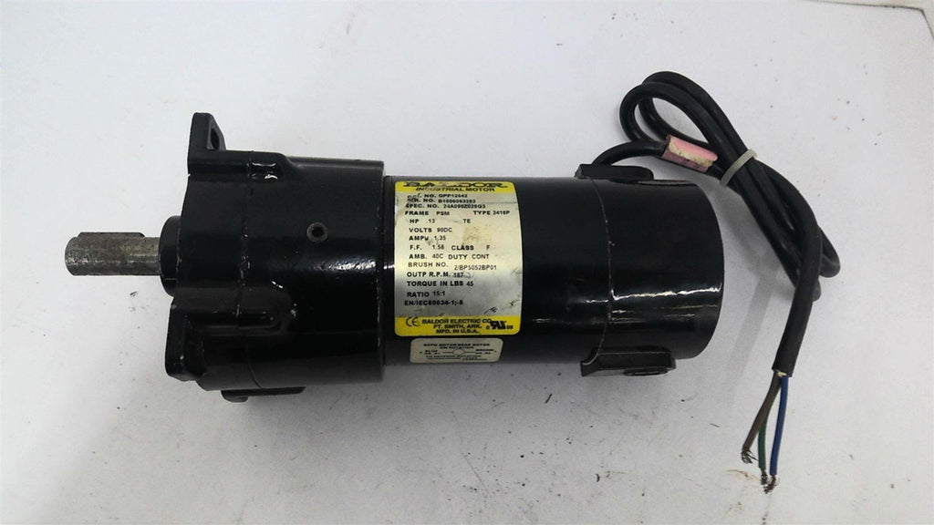 Baldor GPP12542 DC Gear Motor .13HP 90DC 15:1 Ratio