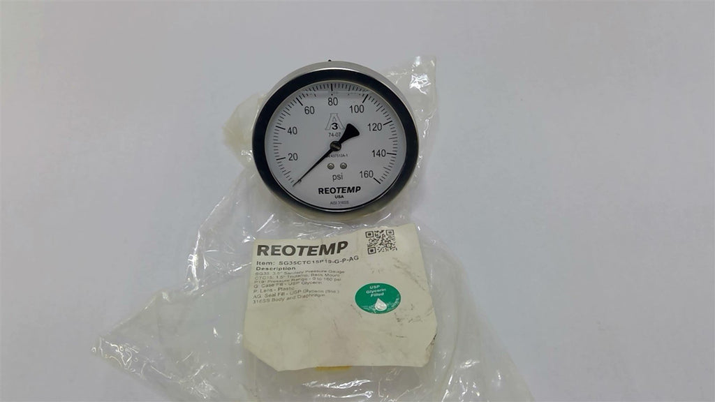 Reotemp SG35CTC15P19-G-P-AG 3.5" Sanitary Pressure Gauge