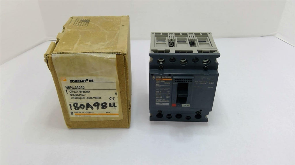 Merlin Gerin NENL34040 NSE100 N Compact Circuit Breaker 40 Amp 480V 50/60HZ 3P