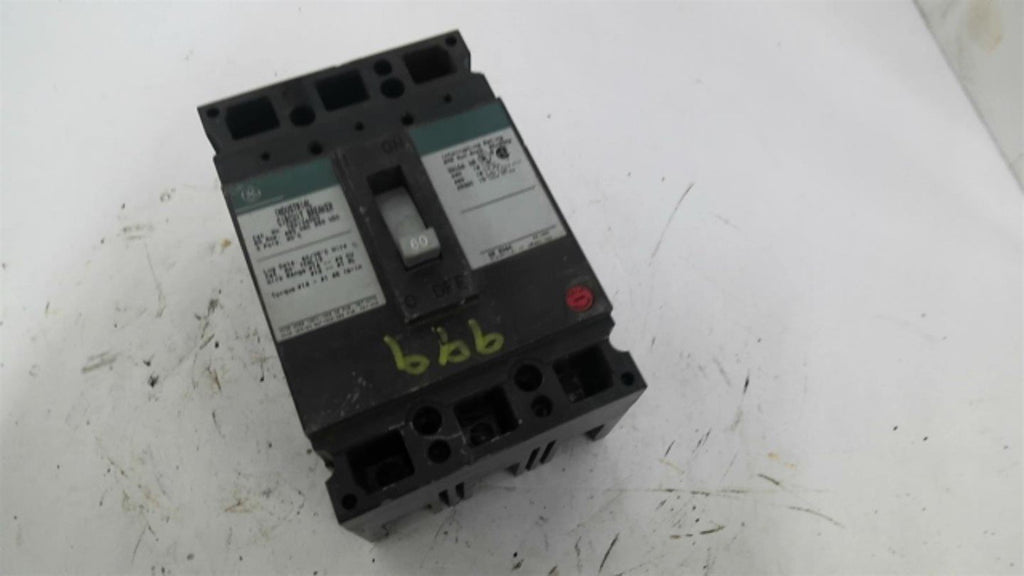 GE TED134060 60A 480VAC 3P Circuit Breaker