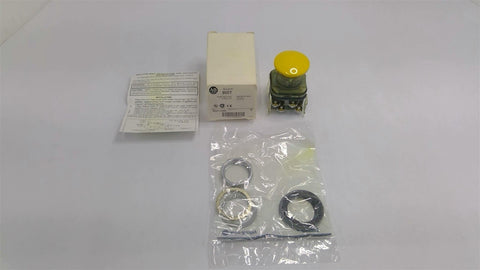 Allen Bradley 800T-D9B Yellow Mushroom Head Push Button