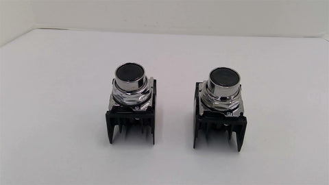 Eaton 10250TD2 Black Flush Pushbutton On T16021 Mounting Adapter Lot Of 2