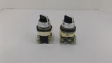 Allen Bradley 800T-H2 2 Position Selector Switch W/2 800T-XA Lot Of 2